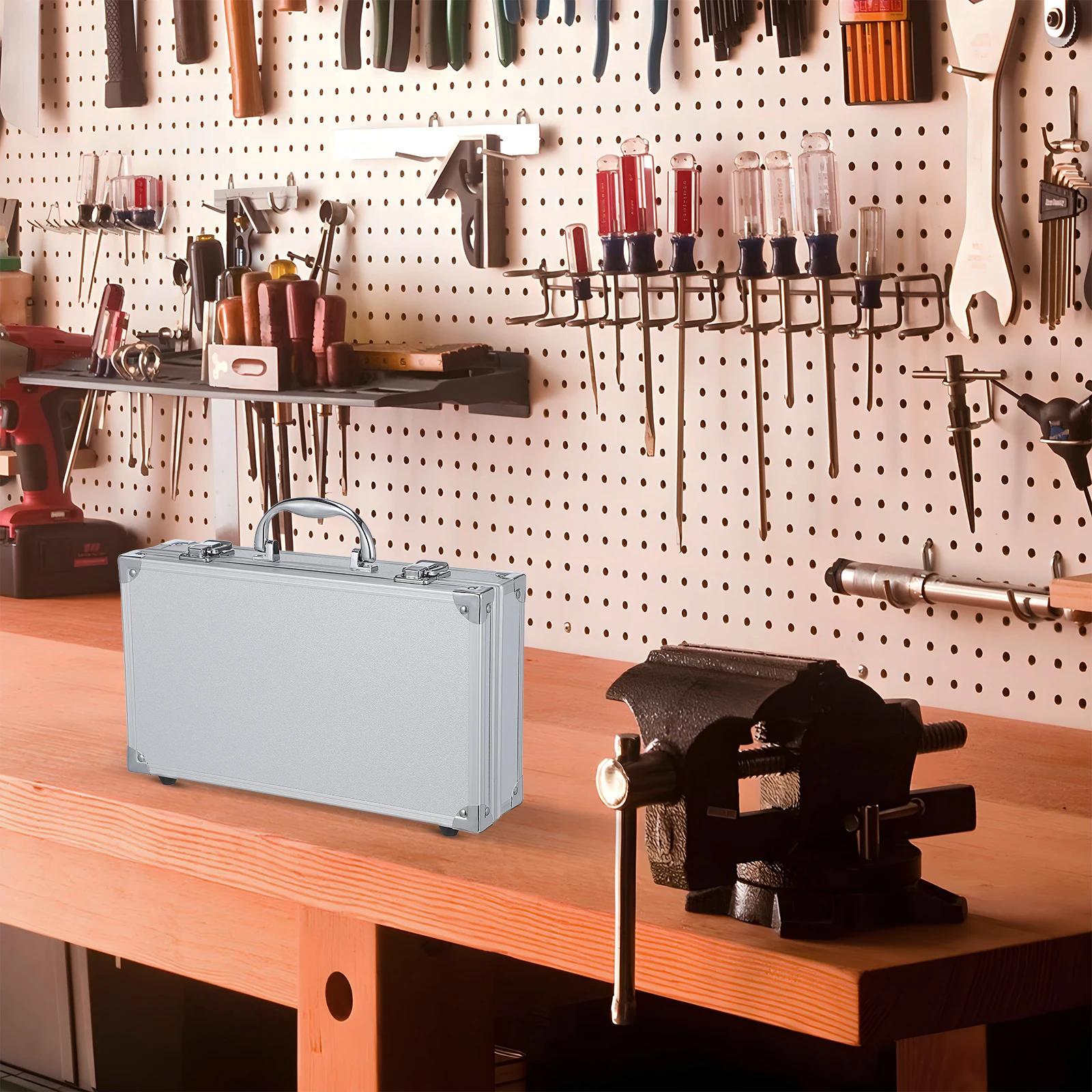 

Multifunctional Tool 11.8X6.7X3Inch Aluminum Alloy Storage Case Large Capacity Portable Medicine Box Household Workshop