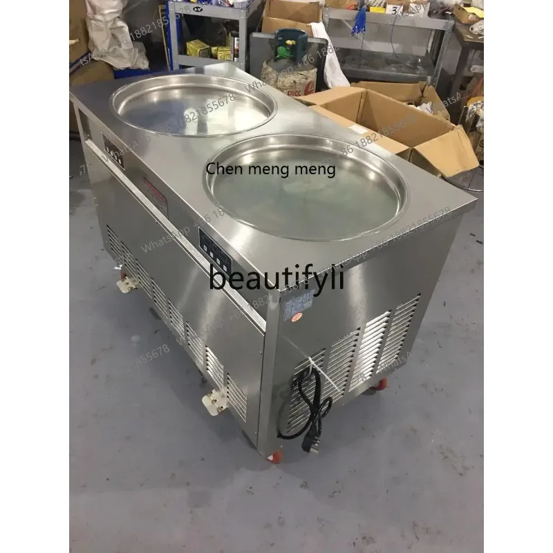 

X Intelligent Temperature Control Double Round Double Pressure Yogurt Fryer Commercial Ice Fryer Thai Style Ice FryerX
