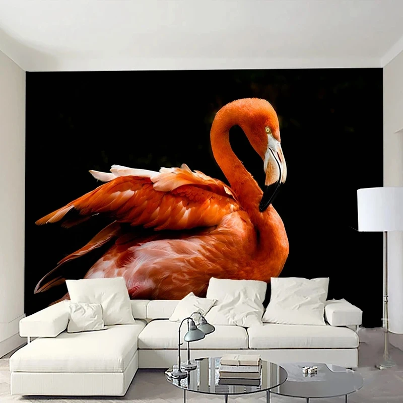 Custom Photo Modern European Flamingo Painting Wallpaper for Bedroom Living Room Home Decoration Waterproof Silk Ckoth Mural 3D