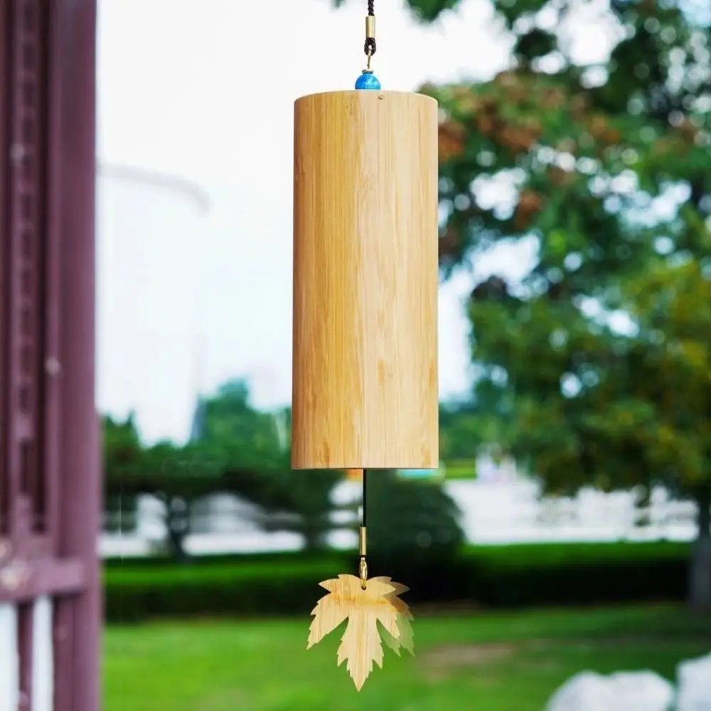 

Unique Natural Sound Bamboo Wind Chimes Maple Leaf Figure Wind Blows Wind Bell Four Seasons Pendant Wind Chimes Balcony Decor
