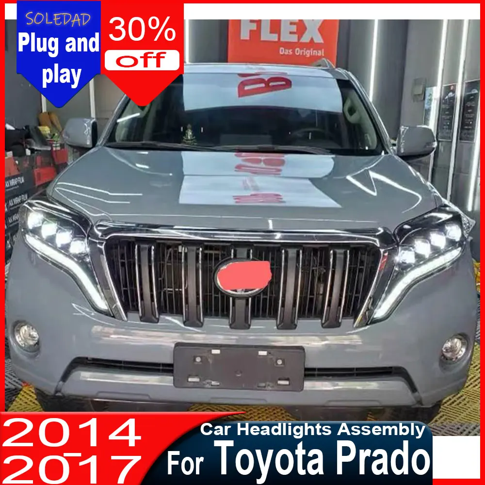 Car Headlight For Toyota Prado lc150 2014-2017 new style LED Head Lamp Upgrade DRL Dynamic Signal Lamp Front light Assembly