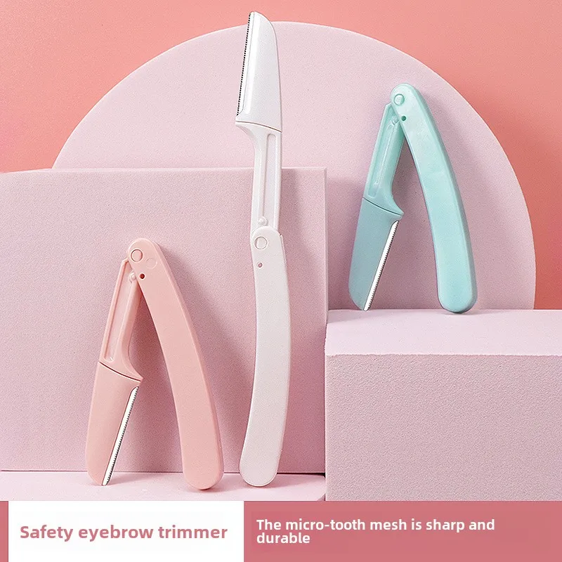 3 ชิ้น/กล่องความปลอดภัยมีดพับคิ้วสําหรับผู้หญิง Face Eyebrow มีดโกน Eye brow กําจัดขน Trimmer ใบมีดสแตนเลส