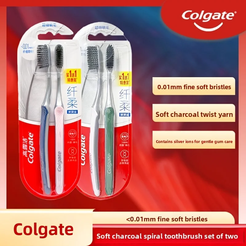 Colgate Ultra Fine Soft Bristle Toothbrush Gentle Gum Protection Couple Family Pack For Adult Men Women