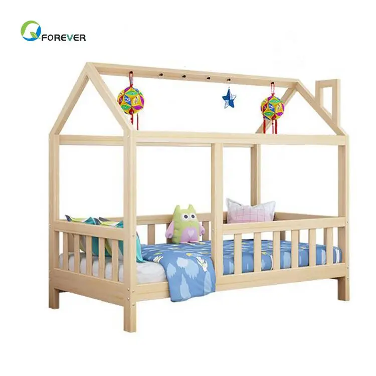 Light Luxury Soft Pack Solid Wood Kids Bed Frame Silent Anti-Collision Comfortable Bedroom Furniture