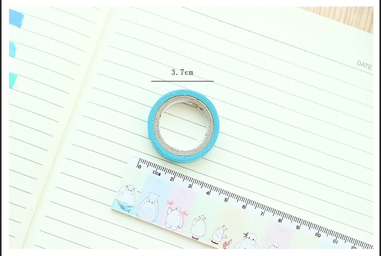 10Pcs Paper Adhesive Tape For Notebook Decoration Paper Craft Maker Assorted Rainbow Washi Masking Scrapbooking
