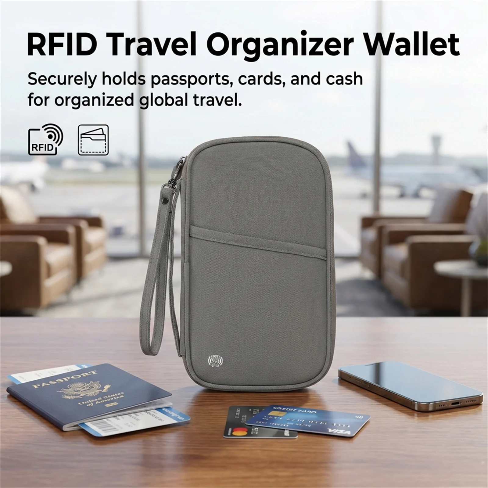 

Водонепроницаемый органайзер для паспортов и семейных документов с RFID-защитой, безопасный кошелек с отделениями для всей семьи для путешествий и отпуска