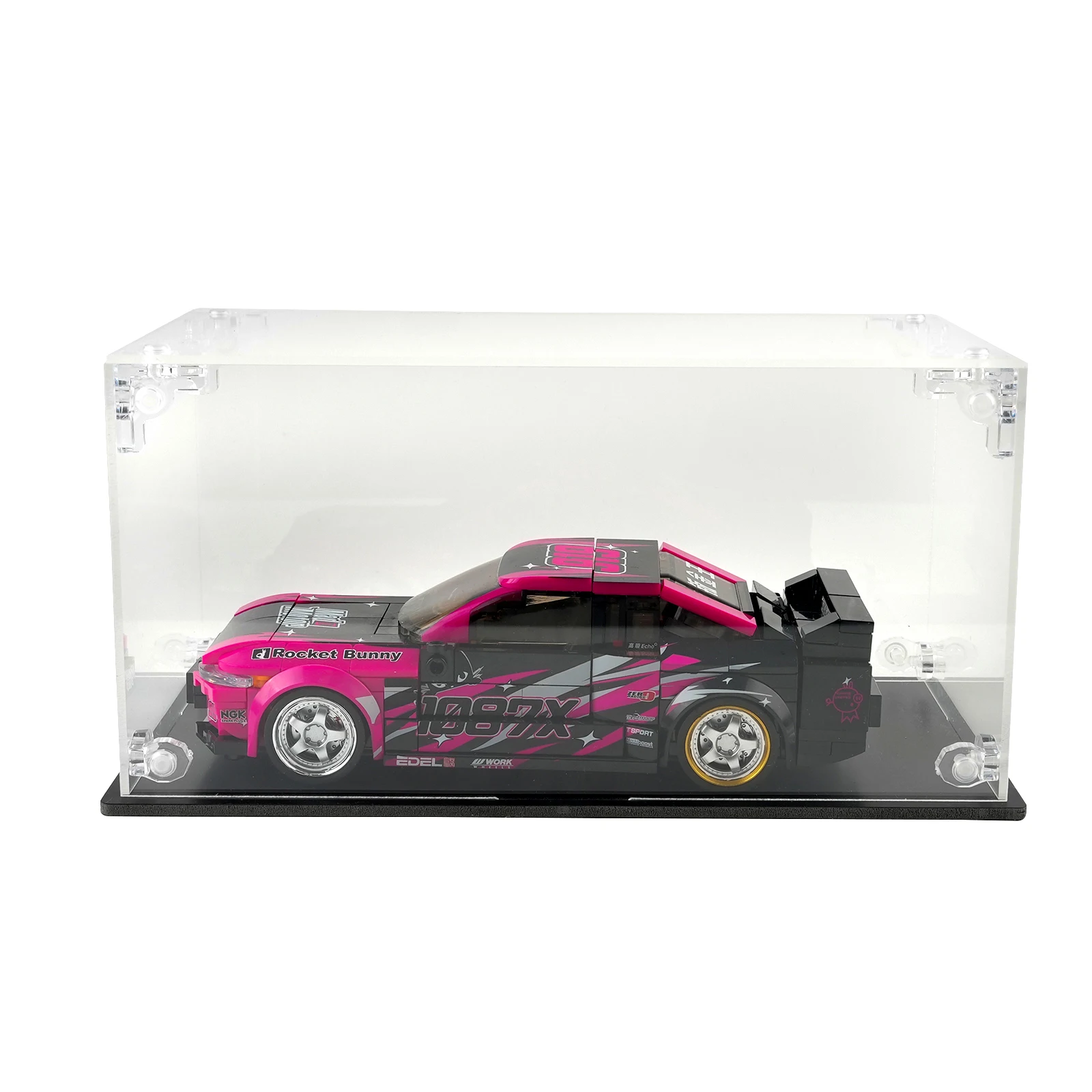 Transparente Acryl Vitrine Für 1:32 Skala Auto Modell Bausteine Ornament Zusammengebaute Klare Staub Abdeckung Ziegel Spielzeug Teile