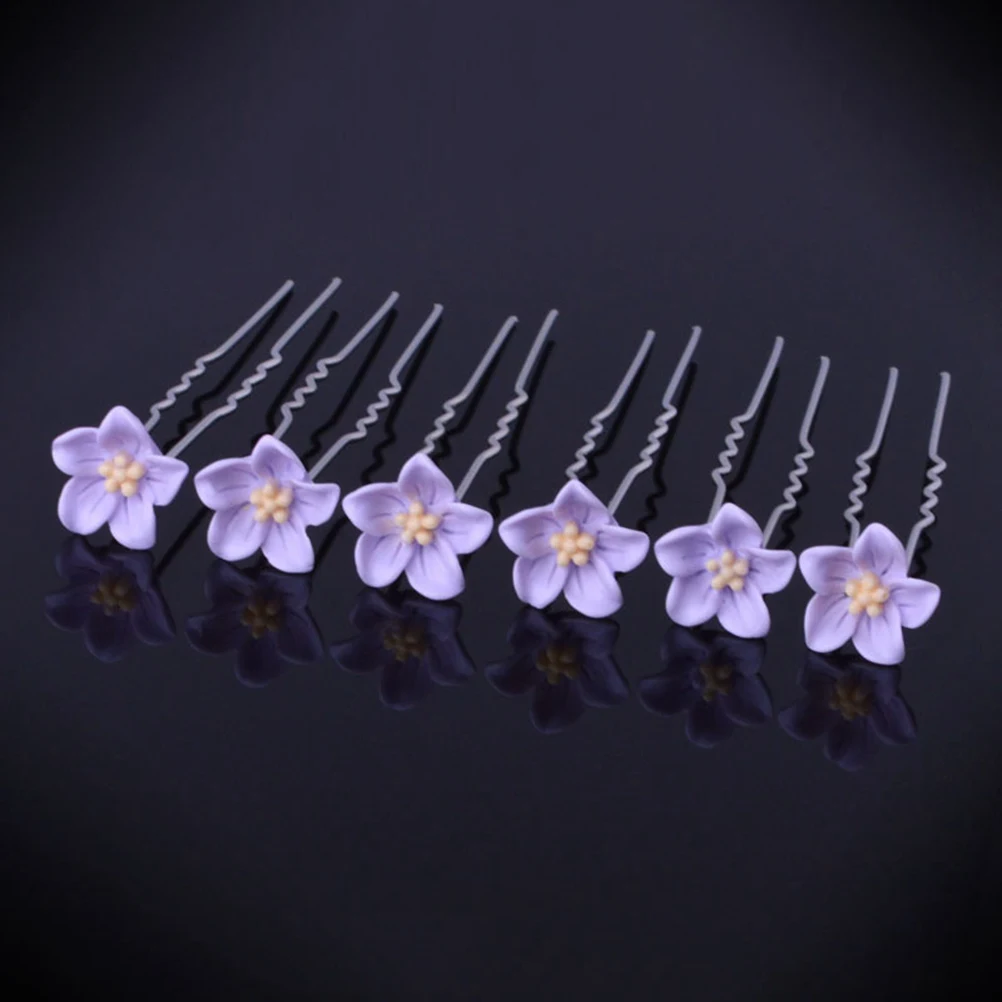 

20Pcs Flower Hair Pins Durable Lily Clips Mixed Color Reusable Bride Hair Slides Bridal Headwear for Wedding Hairstyling
