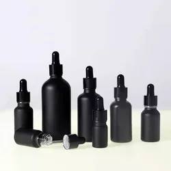 Whosale Empty Dropper Bottle Black Essential Oil Glass Aromatherapy Liquid 5-100ml Drop for Massage Pipette Refillable
