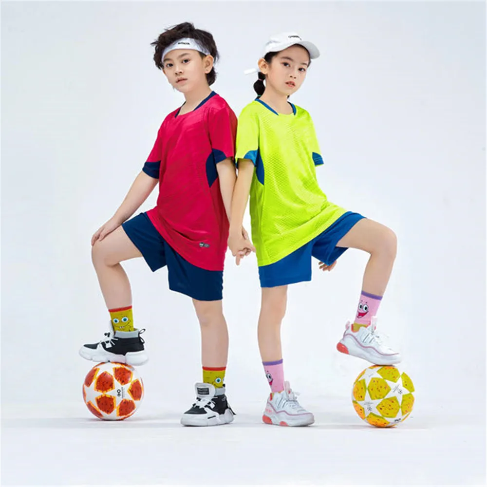 24 25 Children's Basketball Clothing Set Men and Female Baby Sports Short Sleeve Child Competition Training Dress Short Sleeve