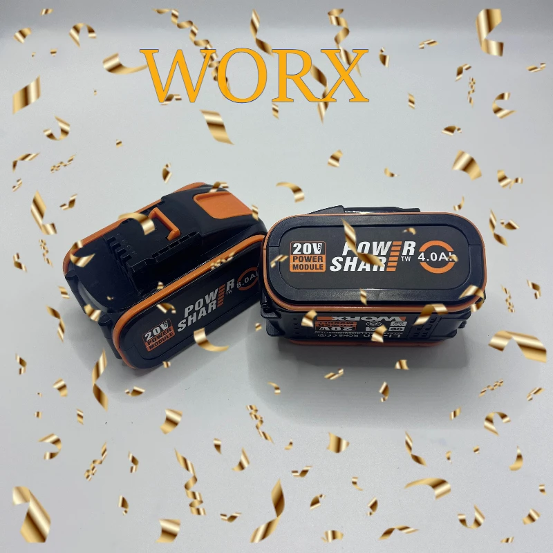 

Worx 20V Orange Battery 8.0Ah 8000mAh High Capacity Li-ion WA3553 WA3551 Power Share