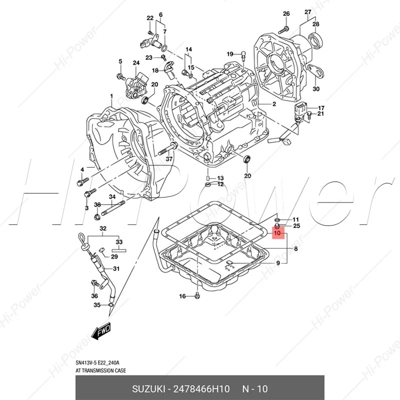 TW-40LS Transmission Oil Pan Gasket Hydraulic Filter for Suzuki Jimny 24784-66H10 26570-76J10 Oil Filter 5