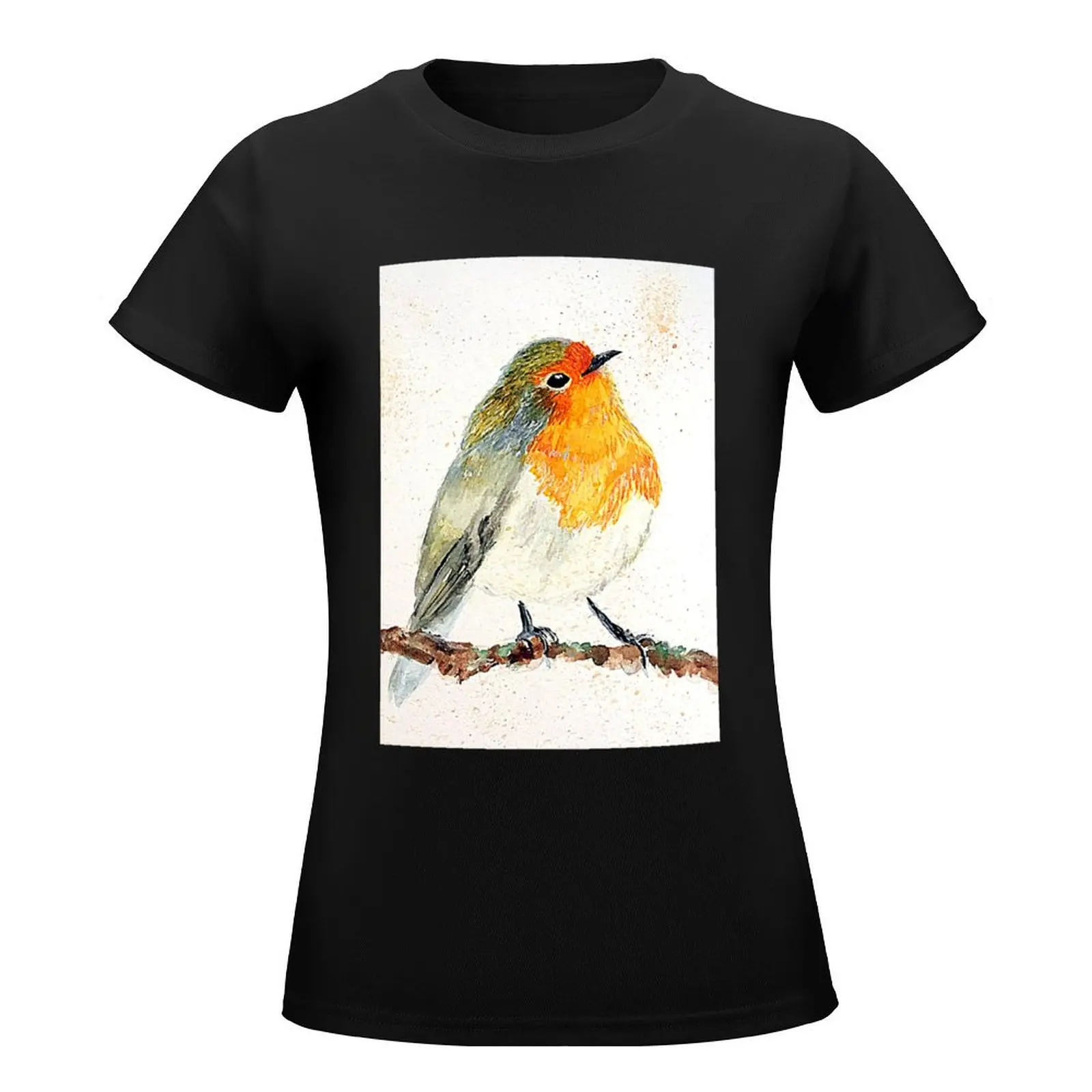 Cheeky little Red Robin T-Shirt tees Female clothing cute tops vintage clothes tight shirts for Women