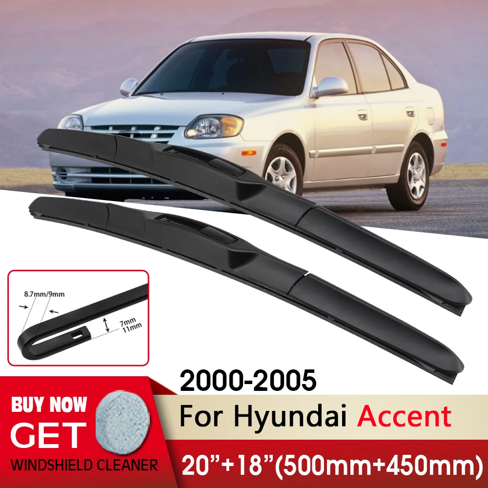 

Car Wiper Front Wipers Blade 20"+18" For Hyundai Accent 2000 2001 2002 2003 2004 2005 Windshield Windscreen Front Window