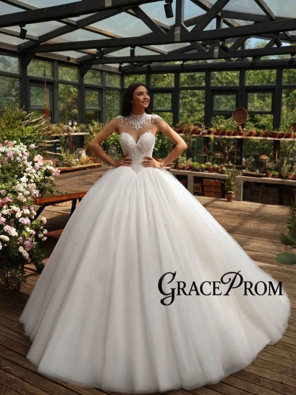 

Свадебное платье из фатина 2026: Романтичное, расшитое бисером и пайетками, на заказ, в стиле феи-принцессы, 2-в-1, бальное платье для женщин