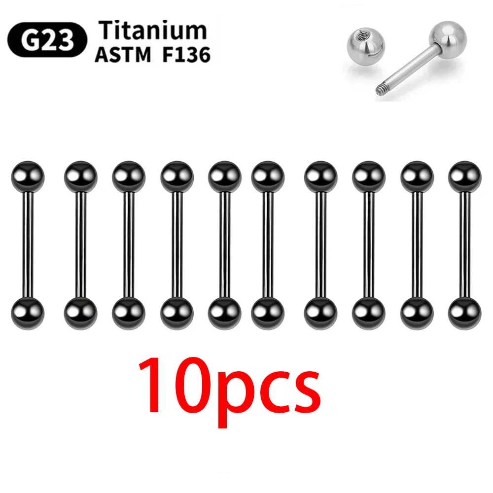 1/10pcs Externe Interne draad Piercing Sieraden G23 Titanium 14G 16G Lange Industriële Barbell Ring tong Sexy Barbell - afbeelding 1