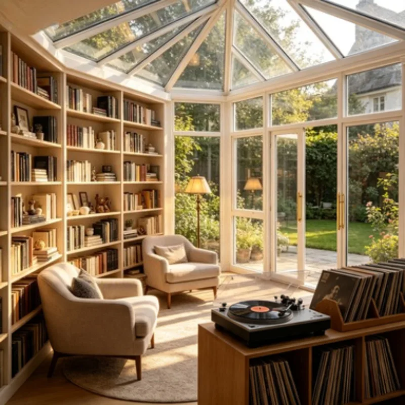 For Hotel Resort Aluminum Sunroom Glass House Outdoor Conservatory Insulated Sun Room with Skylight for Commercial Use