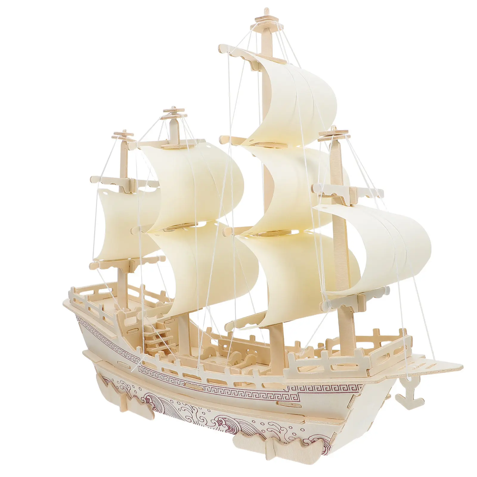

Набор для сборки декоративной модели корабля: деревянная парусная лодка в морском стиле, древняя парусная шлюпка, пазл для самостоятельной сборки, украшение для дома