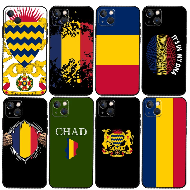 Republic of Chad Flag Soft Case For iPhone 14 13 11 12 15 16 Pro Max Mini X XR XS Max Plus Full Cover