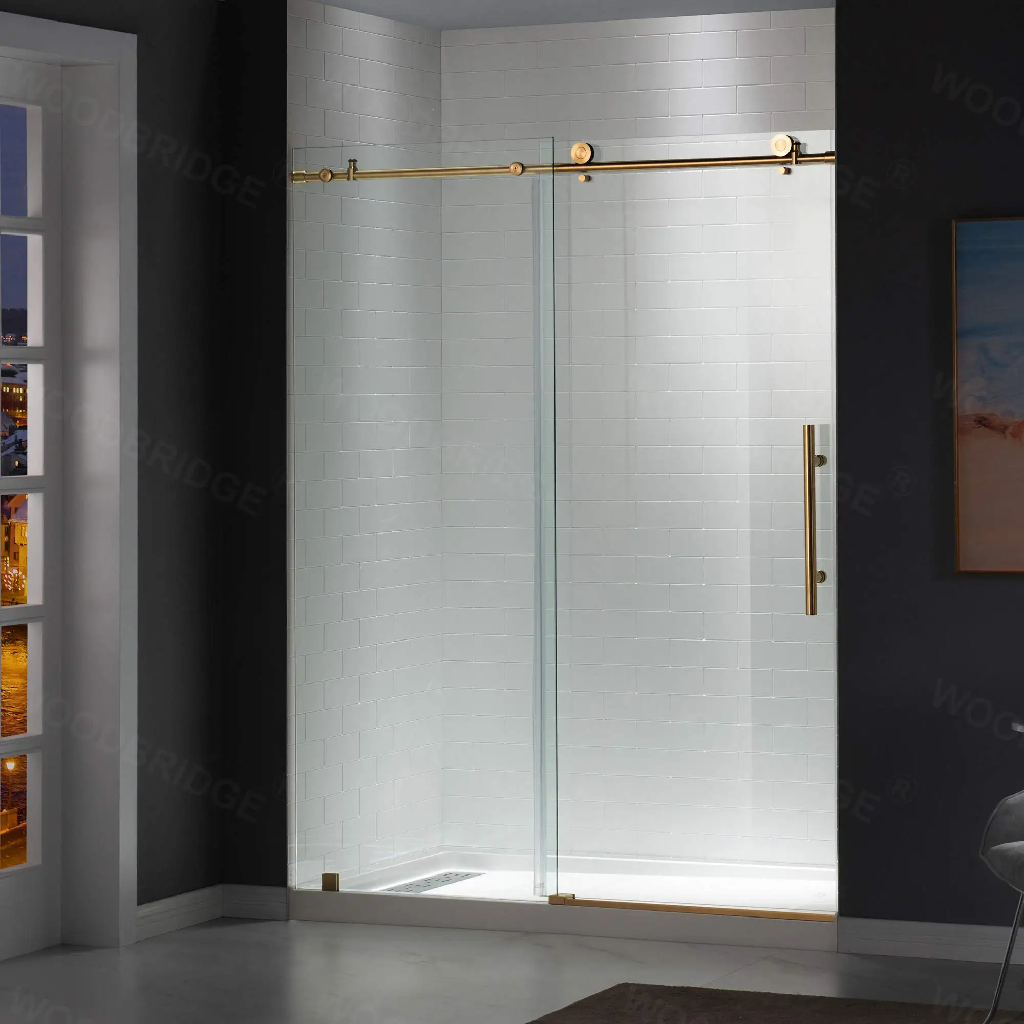 Frameless Sliding Shower Door 56