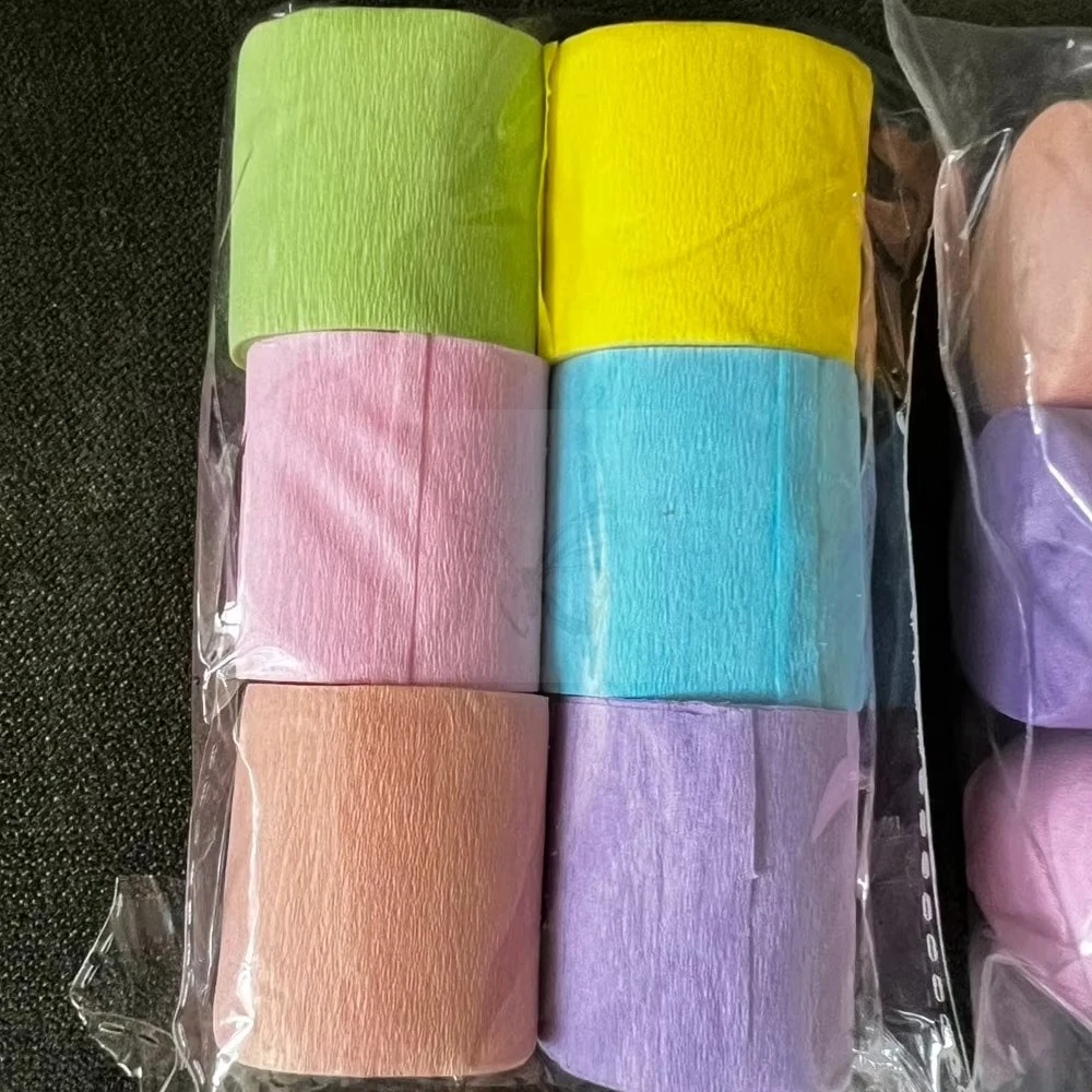 6 Stück leuchtende Pastellfarbene Papierbandrollen, sanfte Farben, elegante Krepppapierbänder für Geburtstags-, Hochzeits- und Partydekoration, Bastelarbeiten, Celeb – Detail 7