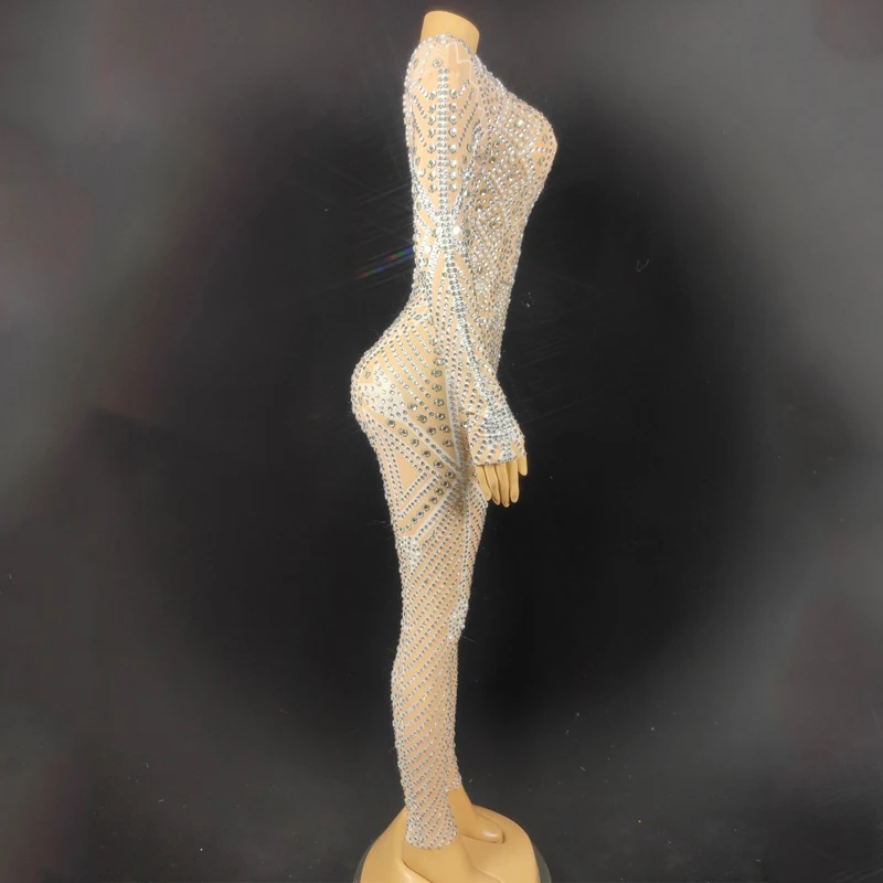 ハロウィンフルラインストーンジャンプスーツ女性ジャズダンサー衣装ドラッグクイーン衣装ナイトクラブバー DJ DS ステージレイブ着用 XS10117