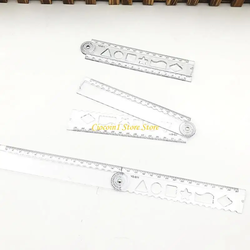 A3PC Shatterproof Sliding Trimming Ruler Transparent Craft Tool For Designers Students Work