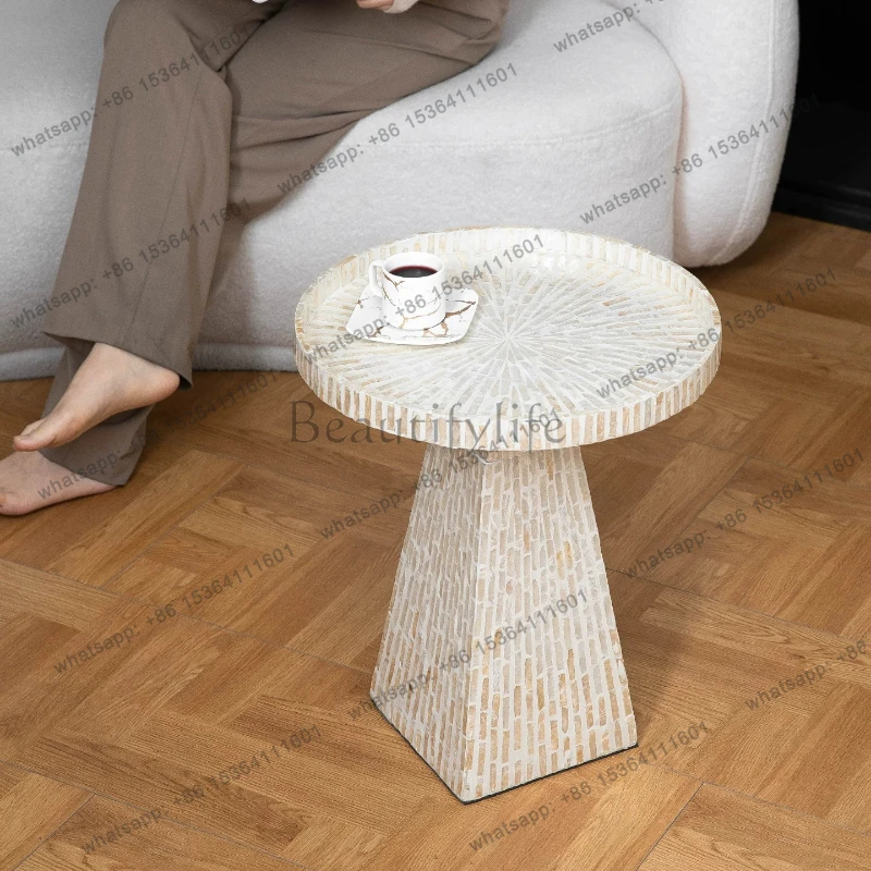 French retro style shell edge table handmade furniture small table living room coffee table