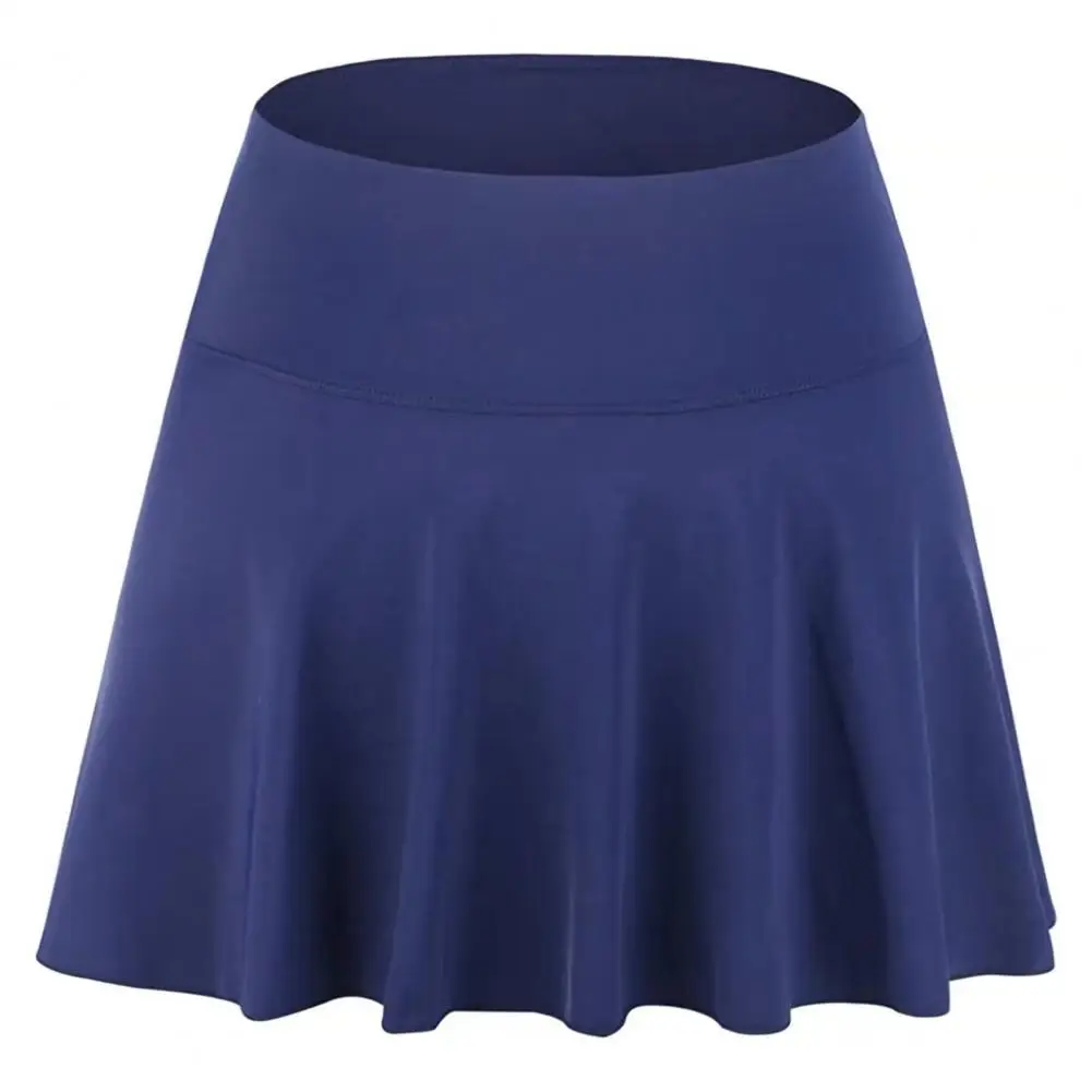 

Женская плавательная юбка-шорты с рюшами и встроенными трусиками, однотонные, для спорта