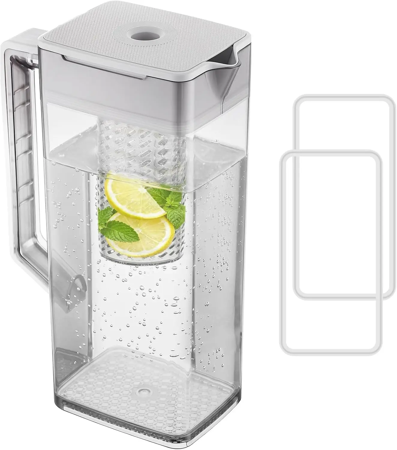Refrigerator Water Pitcher Assembly Replacement, Includes 2 Extra Sealing Rings, Fits Select Refrigerator Models