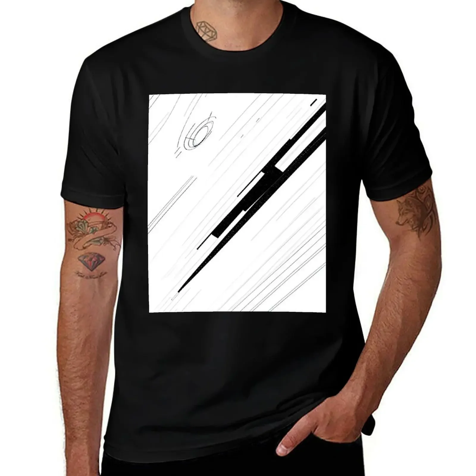

Large Black and White Space Abstract Art T-Shirt funny gifts summer clothes plus size clothes t shirts men