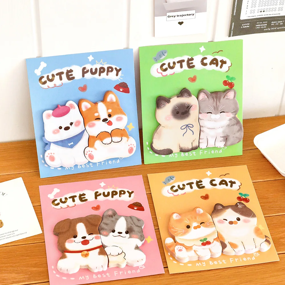 

Animal Shaped Sticky Notes - Kawaii Cartoon Reusable Memo Pads, Aesthetic Fun School Supplies for Students