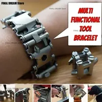 Multifunction Tool Bracelet Tread Bracelet Stainless Steel Bolt Driver Tools Kit Friendly Wearable Bike Multitool Outdoor Tool