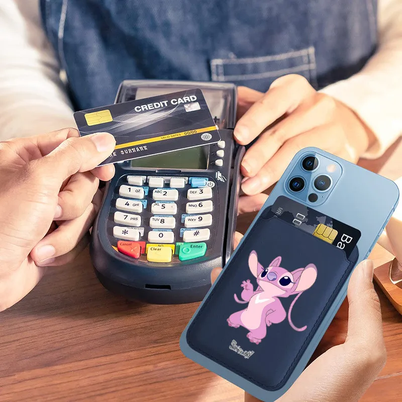 ل Magsafe محفظة حافظة جلدية المغناطيسي ميكي ميني الحقيبة حامل بطاقات التعريف الشخصية آيفون 13 14 15 دونالد داك ديزي غطاء