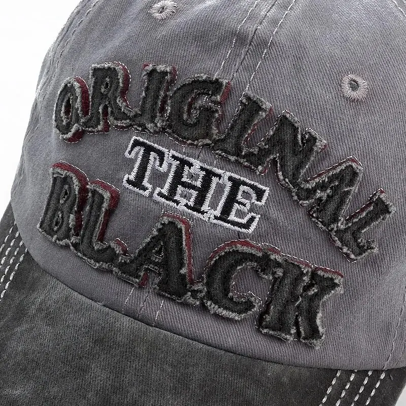 Unisex Vintage Baseball Cap Washed Cotton Hats For Men Women Casual BLACK Letter Embroidery Cap Outdoor Sports Cap