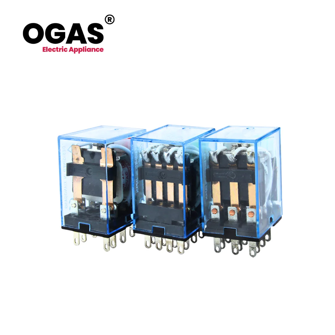 

OGAS MY2NJ MY3NJ MY4NJ DIN Rail Small Electromagnetic Relay Coil Power Relay DC12V DC24V AC110V AC220V With Socket Base 2NO 2NC