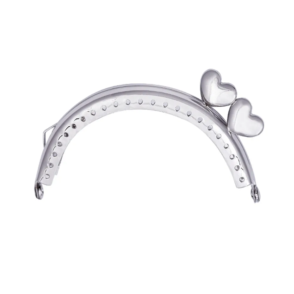 

Полукруглая рамка-сердце 8,5 см из нержавеющего железа для кошельков и клатчей, аксессуар для рукоделия, винтажная, с гравировкой