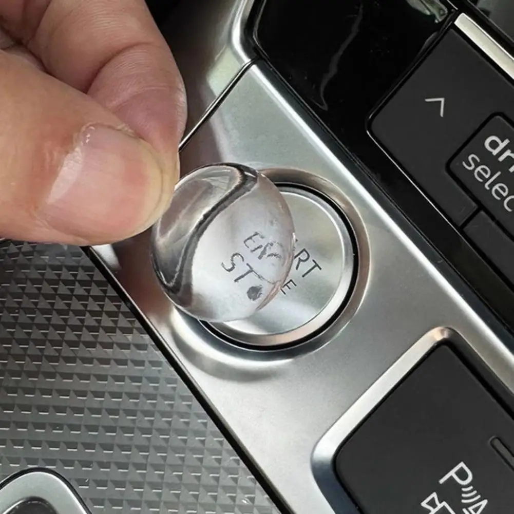 Universal Car One Key Start Button Protective Film Transparent Interior Coating Adhesive Drip Design for Button