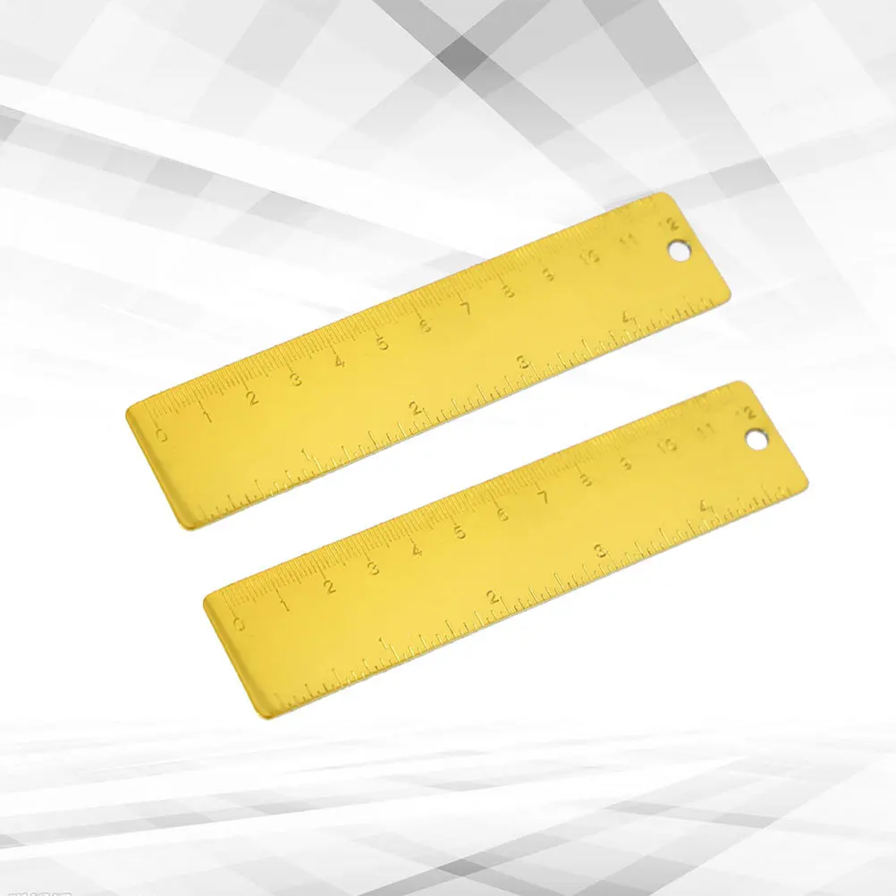2 pcs 12Cm Stainless Steel Ruler Nordic Style Straight Ruler For Drawing Drafting School Supplies Kids Learning Tools