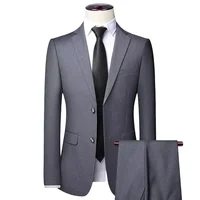 S-8XL (Blazer+ Pants) Men's Fashion Business Casual Outdoor Gentleman Trend Single Breasted Wedding Slim-fit British Style Suit 2