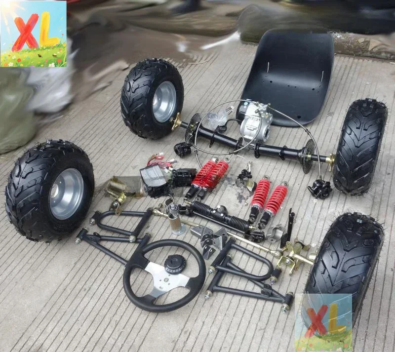 

Electric four-wheeler kart accessories Front suspension Steering machine Differential shaft drive Rear axle motor 7-inch tire