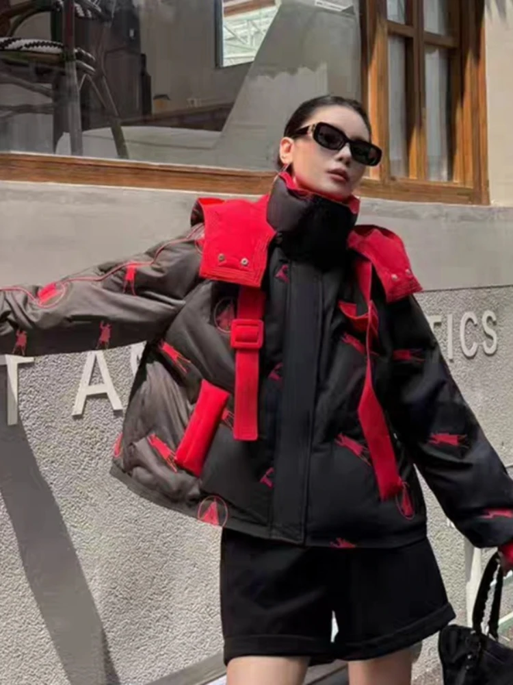 

2025 New Down Jacket Women Winter Fashion Casual Short Parkas Trendy Bread Clothing Hooded Thickened Warm White Duck Puffer Coat