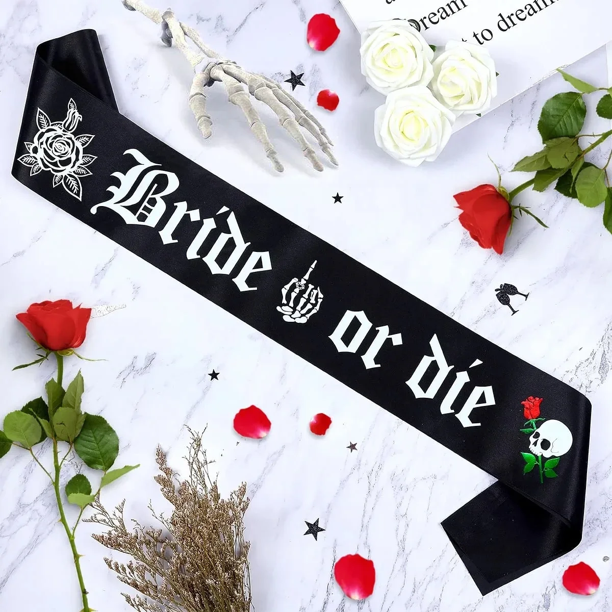 Gothic style bachelorette party decoration, bride to be, skull decoration, for funny, for hen engagement, party, bridal shower