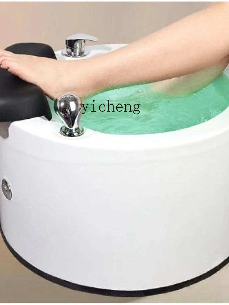 Zk Foot Spa round Pedicure Basin Foot Washing Pool Nail Manicure Acrylic Electric Surfing Colored Lights