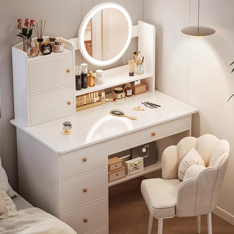 White Corner Set Vanity Makeup Desk Wooden Dresser Dressing Table Makeup Toilets Offer Coiffeuse Chambre Bedroom Furniture
