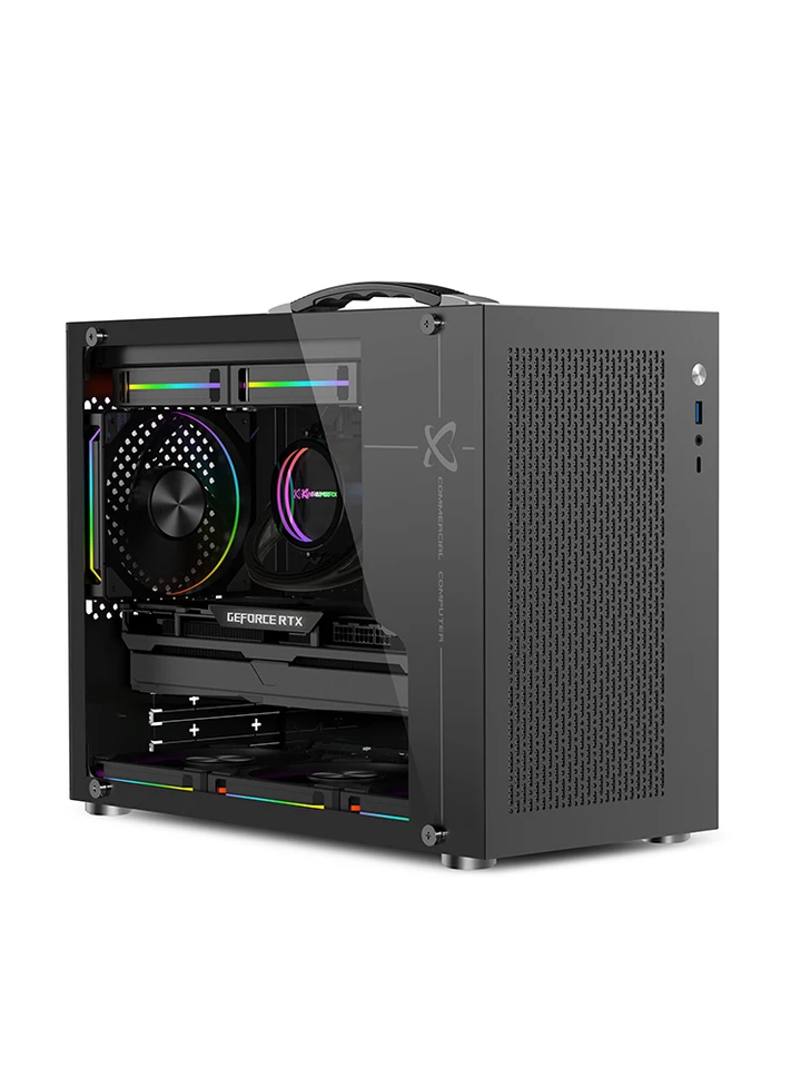 Power Train X-Gamerx X100 Pro M-ATX PC case lado transparente 240