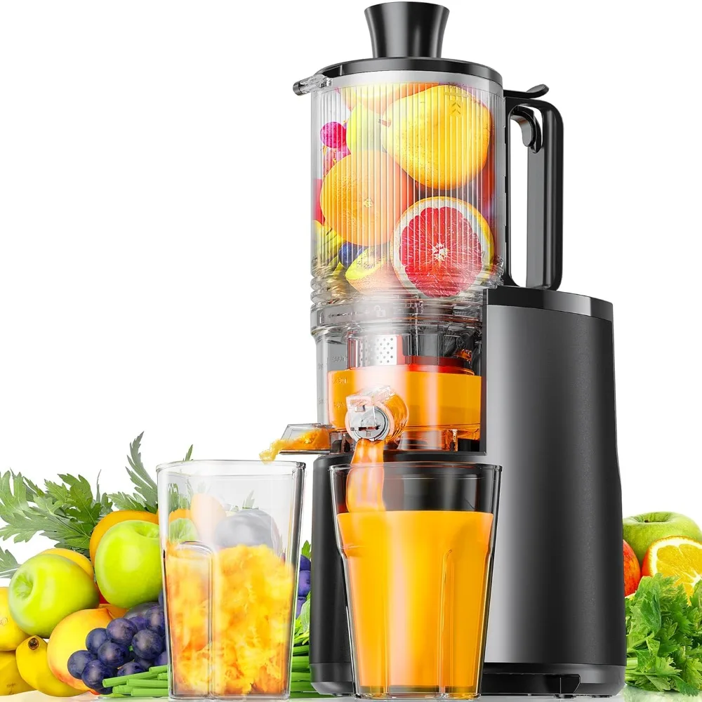 

Cold Press Juicer, 5.5" Extra Large Feed Chute Slow Masticating Juicer, 250W Juicer Machines, 99.6% High Juice Yield