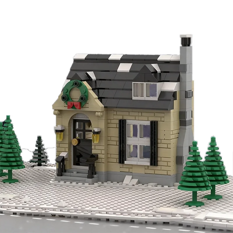 377 PCS City Engineering W09 - Winter House 2 MOC Aanpasbare modulaire bouwsteentechnologie Educatief doe-het-zelf vakantiespeelgoedcadeaus