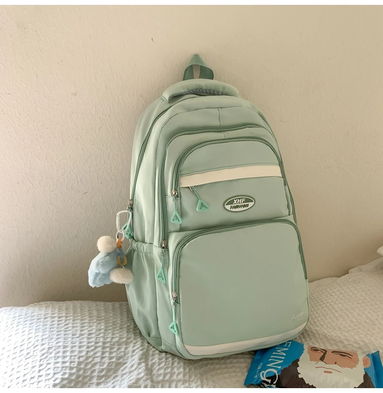 New Fashion Backpack High Quality Large Capacity Shoulder Bag Waterproof outdoor Computer Bag Cute Pendant Student School Bag image 3