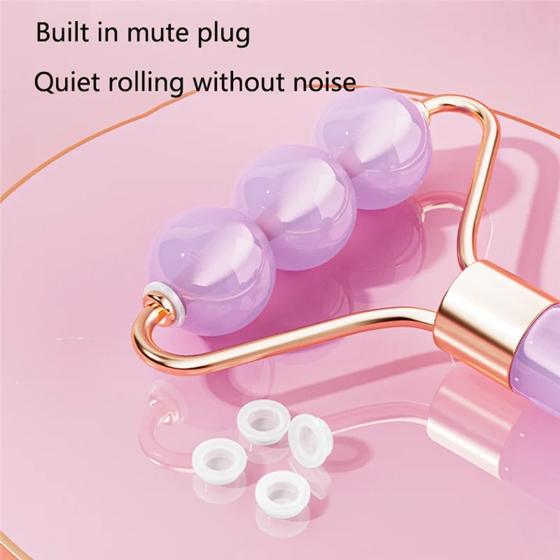 AA20-Double Head Facial Massage Roller Guasha Board Roller Eyes Face Lifting Tighten Resin